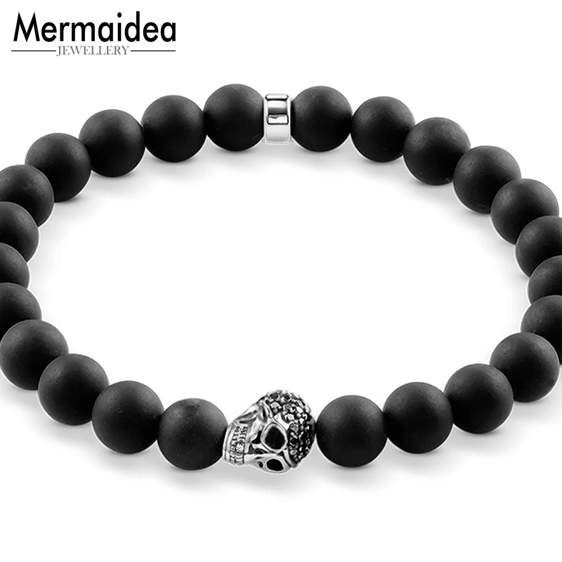 10 мм натуральный камень Обсидиан Бусины посеребренные циркониевые черепа