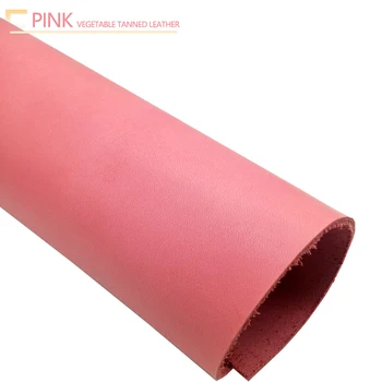 

Wholesale Genuine Leather Vegetable tanned leather Material Leather craft Vintage Full grain Pull-Up Cowhide 2.0mm -Pink color