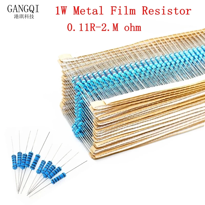 Chanzon 100pcs 1/4W (0.25W) 1 Ohm Metal Film Fixed Resistor 0.01 ±1