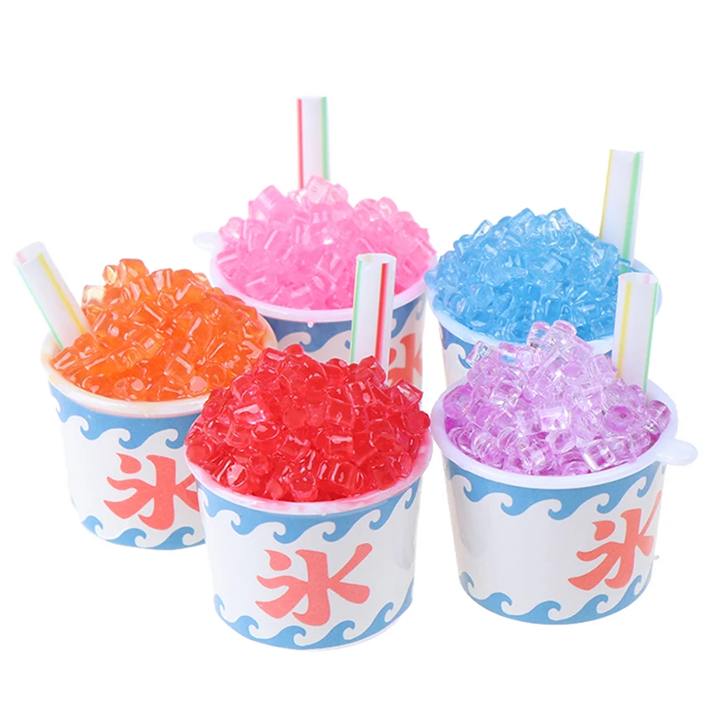 1pc Dollhouse Miniature Drink Ice Cream Cups Set Model Pretend Play Mini Food Fit Play House Toy Doll Accessories