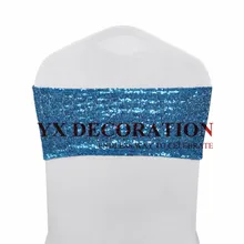 Горячая блесток повязка на стул из лайкры Sash галстук-бабочка для банкета свадебные чехлы для стула украшения
