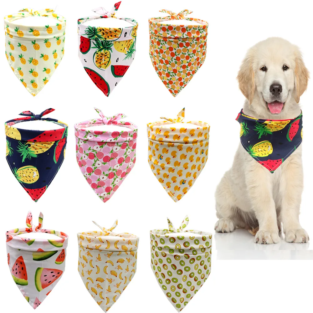 

1PCS Scarf cat and dog accessories printed bib bib pet saliva towel pineapple adjustable small and medium dogs saliva BQ001