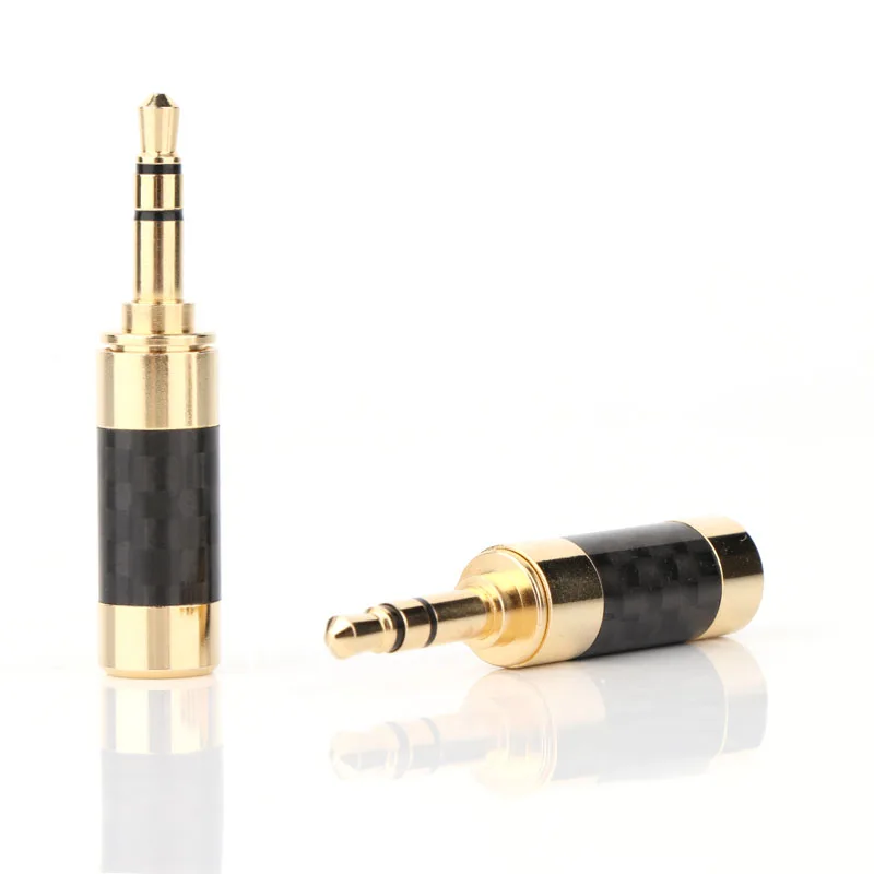 Штекер для наушников из углеродного волокна 3 5 мм с позолотой 2 шт. | Электроника