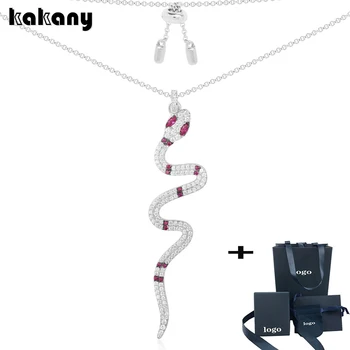 

Kakany Stylish High Quality Silver Accessories Sweater Chain Necklace Pave Silver Snake Necklace And Jewelry With Logo Engraving