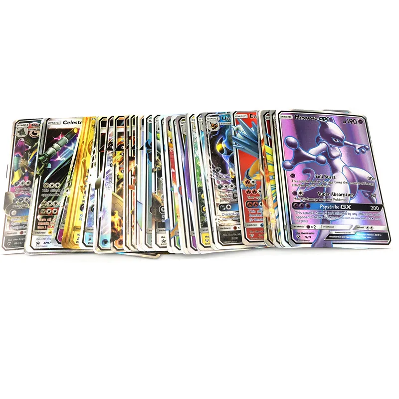 10-300 шт./лот GX EX TAG командная карточная игра коллекция бумажные торговые карты Pokemones подарок детям английский