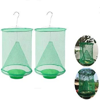 

Fly Catcher Killer Pest Control Reusable Hanging Fly Trap Flytrap Cage Net Traps Garden Hanging Flycatcher for Dropshipping