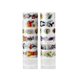 Ruban adhésif décoratif à motif coloré, 1 pièce/ensemble, bande Washi de masquage, étiquette autocollante pour Scrapbooking, papeterie scolaire japonaise, Diy bricolage 
