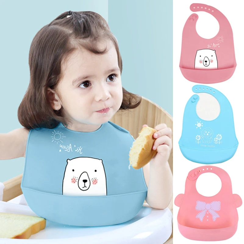 

Silicone Baby Bibs Newborn Baby Feeding Tableware Waterproof Toddler Kids Adjustable Food Bib Apron Boy Girl Burp Cloth Baberos