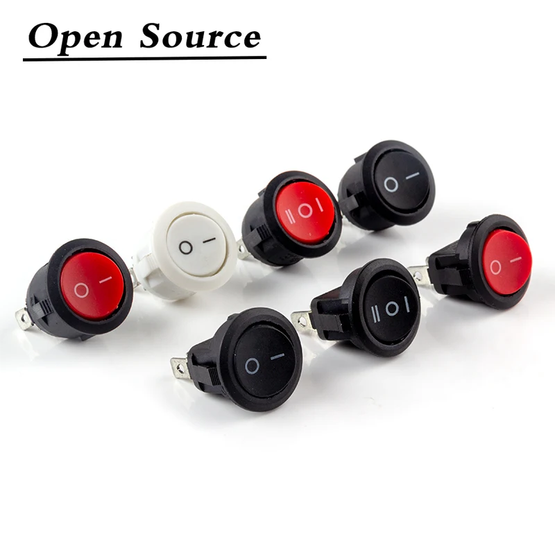 KCD1 2Pin 3Pin 20mm on-Off on-Off-On SPST Round Rocker Switch 10A/250V Push Button Switch Self-locking/Latching 5/10Pcs rocker switch