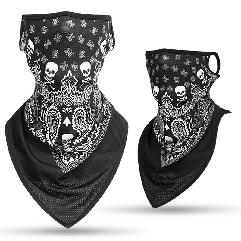 통기성 사이클링 해골 얼굴 두건 귀 루프 오토바이 얼굴 마스크 스키 낚시 목 따뜻한 각반 커버 귀와 남자 Balaclava