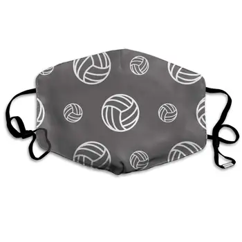 

Fashion Protective Face Masks With PM 2.5 Filter, Volleyball Repeating Pattern Dust Cotton Mouth Masks Reusable Washable