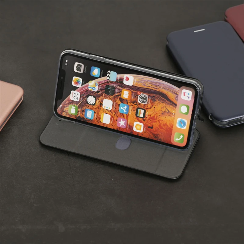 Для iPhone X чехол mofi для xr откидная крышка подставка для iPhone xs max Книга Стиль Чехол кошелек для 8 плюс 7 крышка Черный винный красный золотой