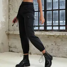 Женские повседневные высокие шаровары уличная спортивная карманная свободные брюки женские свободные брюки Харадзюку спортивные брюки