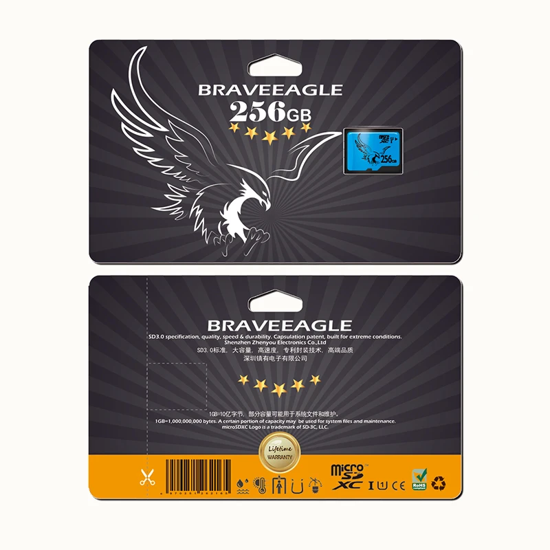 BRAVEEAGLE Карта памяти 16ГБ 32ГБ TF microsd U1 64Гб 128ГБ micro sd класса10 с подарком