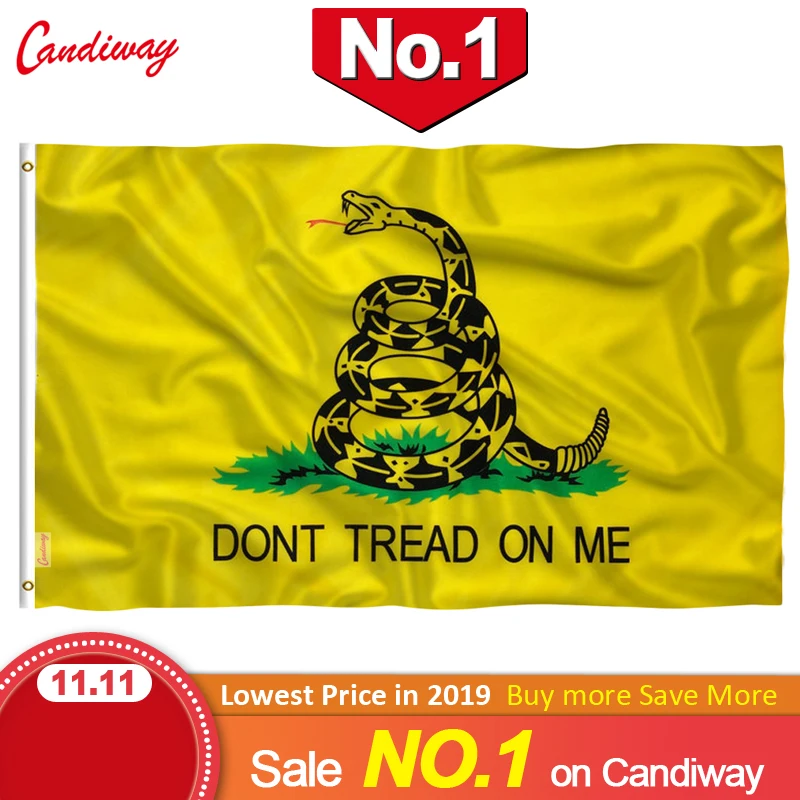 Прочный полиэфирный флаг с принтом Gadsden 90х150 см Змеиный декоративный Висячие