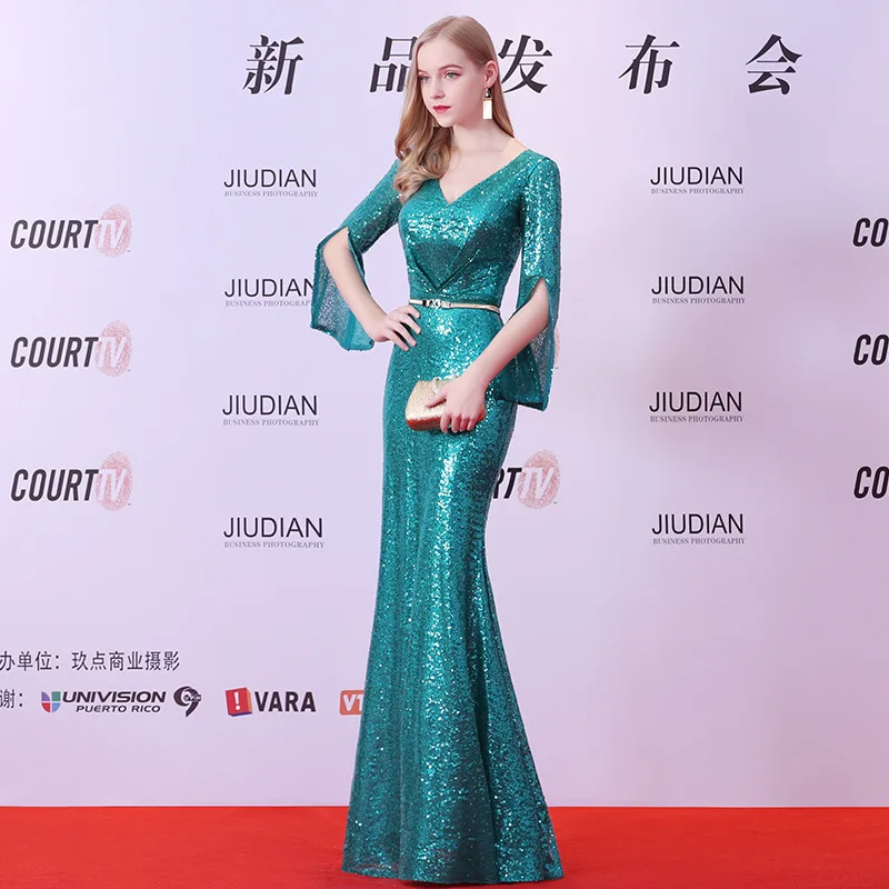 Голубое озеро Русалка китайский сексуальный v образным вырезом восточные