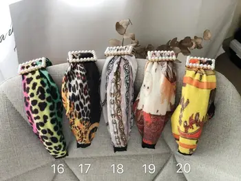 

New pearl square leopard chic fashion hairbands color fabric women hair accessories