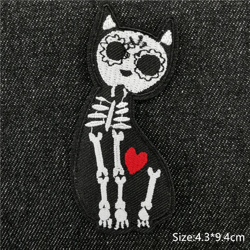 Schwarz-weiße Kleidung Stickerei Patch Applikation Bügeln Kleidung Nähen liefert dekorative Punk Abzeichen Patches für Kleidung – Detail 11