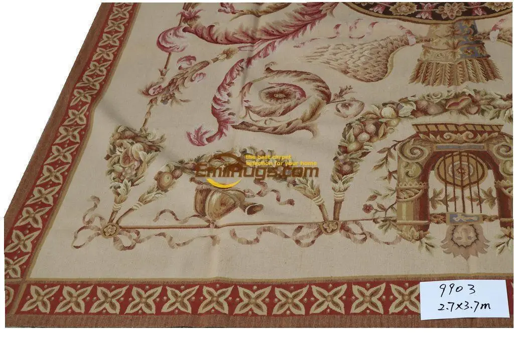 Шерстяной Французский aubusson ковер ing luxury en 270 см X 370 см(8,85 'X 12,14 ') m 9903gc156aubyg6