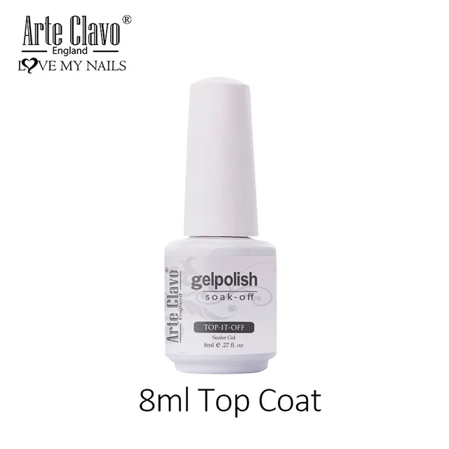 8mltopcoat Arte Clavo Гель-лак для ногтей, впитывающий УФ-лак для украшения ногтей, 130 цветов, верхнее Базовое покрытие, стойкий чистый цвет лак для ногтей - Цвет: 8mltopcoat