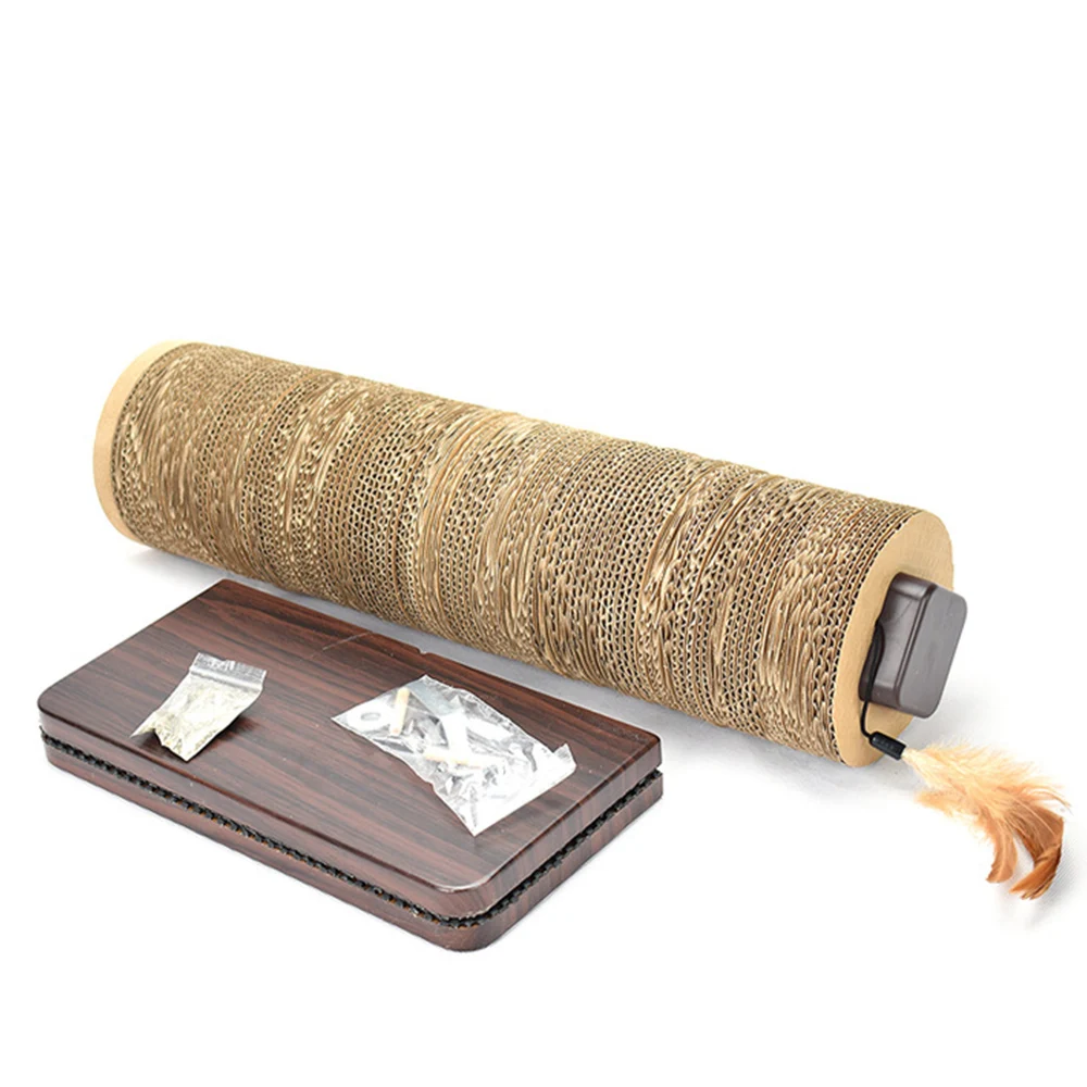 

Cat Play Toys Corrugated Paper Cat Scratcher with Feather For Kitten Catnip Cat Scratching Pad Board Mat Scratcher