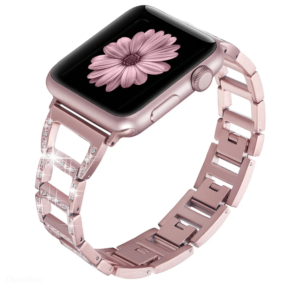 

Diamond watch band for iWatch Series 4 3 2 1 Bracelet Stainless Steel Strap For Apple Watch Band 38mm 42mm 40mm 44mm women