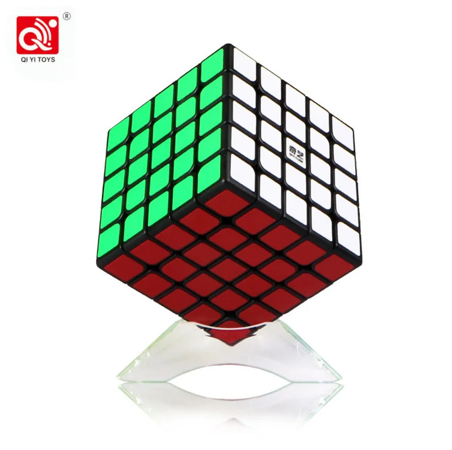 QiYi QiZheng, 5x5x5, магический куб, черная наклейка, профессиональные скоростные Детские кубики, игрушки, головоломка, обучающая, Cubo Magico, Подарочные игрушки