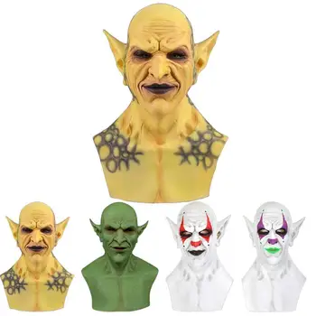 

Halloween Demon Clown Vampire Mask Yellow Goblin Party Cosplay Costume Props Horror Creepy Orc Headgear