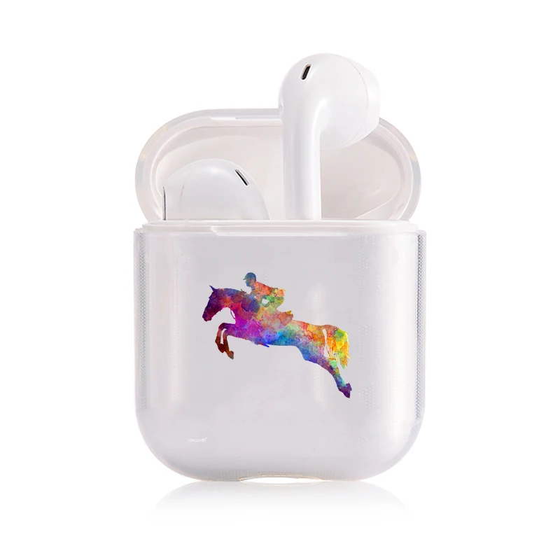 Милый чехол с изображением животных лошади для Airpods 2 1 3 Airpod pro Чехол s Прозрачный