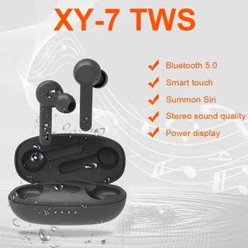 

XY-7 TWS Bluetooth Earphone Wireless Headphone Touch Control Earbuds Cordless Headset with Charging Box for Apple siri/Andriod