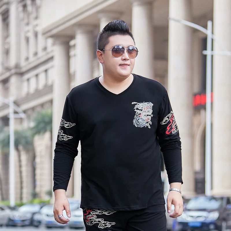Большой размер 10XL 8XL 6XL футболка Hommes хлопок v-образный вырез тонкая футболка s мужские футболки полые модные футболки s длинный рукав плюс размер