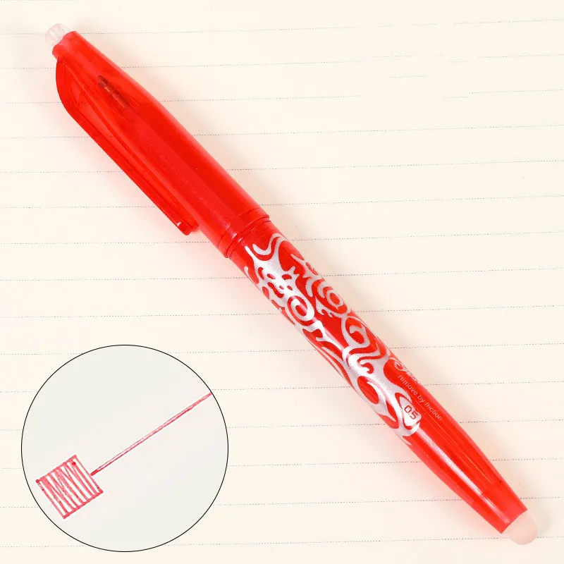 1pcs Orange Erasable Ballpoint Pen Refill Rod Washable Handle Ballpen Blue Black Ink School Office Writing Stationery