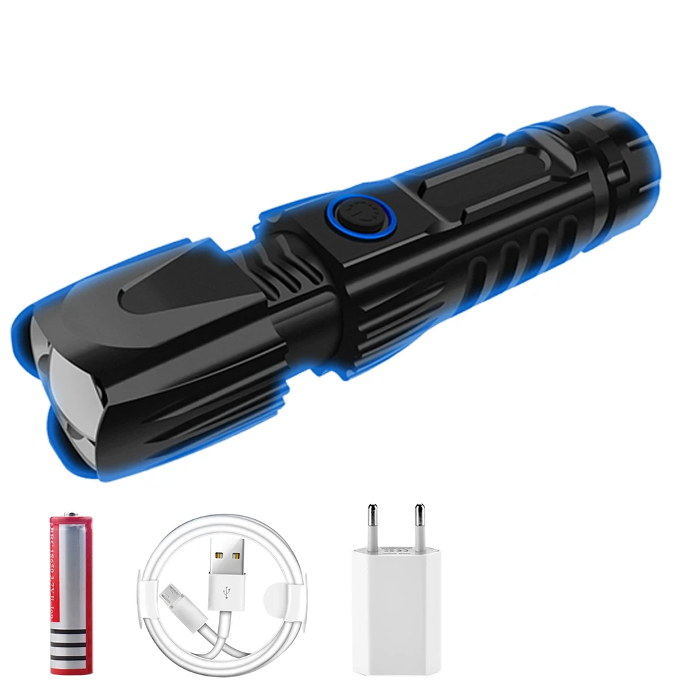 Package C Самый мощный светодиодный фонарь XHP90.2 XLamp, тактический Водонепроницаемый фонарь, умный чип с управлением, конус с подзарядкой от USB - Испускаемый цвет: Package C