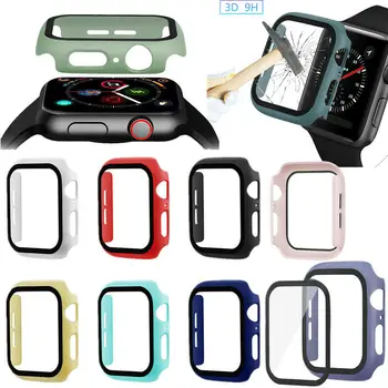 

For Apple Watch 38/42/40/44mm For IWatch Series 5 4 3 2 1 Protective Case Full Cover+Tempered Flim Glass Screen Protection