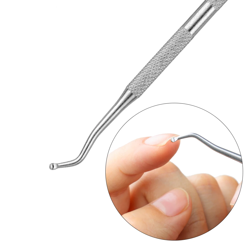 1 Pcs 2 Way Stainless Steel Cuticle Pusher Nail Art Pedicure Manicure Tools Nail Toe Dead Skin Push Cuticle Remover Pusher