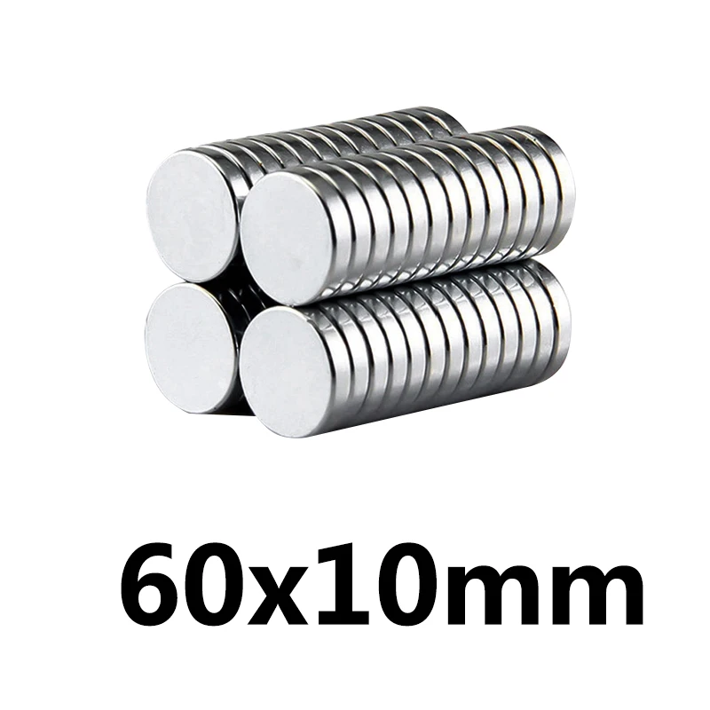 

*5/10/15 pcs 60 x 10 mm N35 Super Strong Powerful Small Round Rare Earth Neodymium Magnets 60 * 10 mm