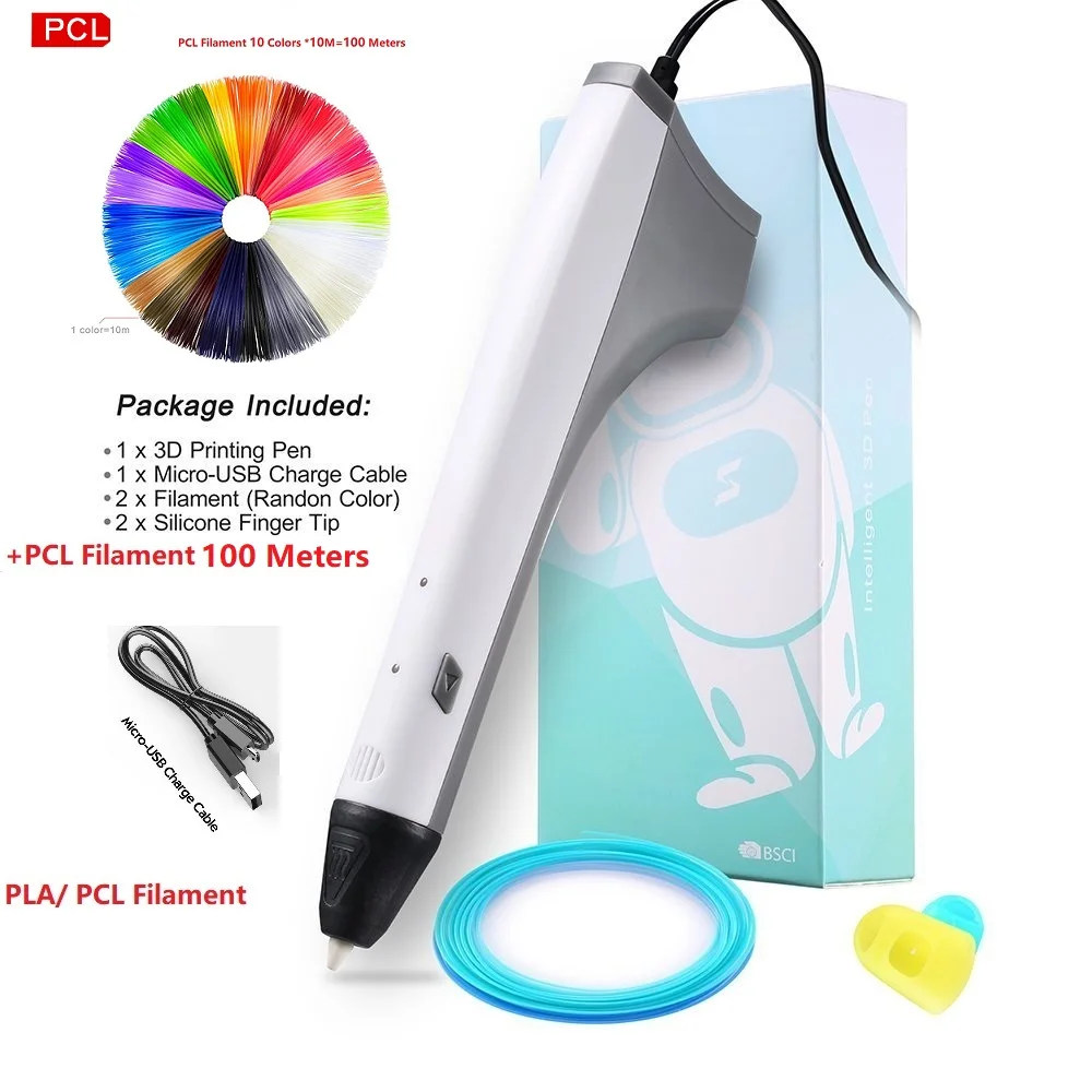 

5PCS Magical 3d Original DIY Printing Plastic Drawing Pen USB Filament Creative Birthday Present Child Kids Adult PLA PCL Gift