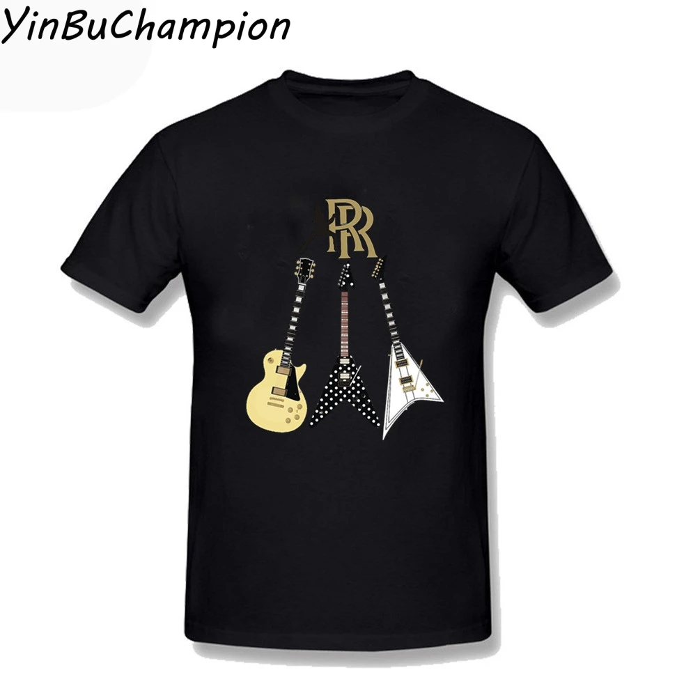 Ozzy osborn футболка Randy Rhoads Коллекция футболка с принтом короткий рукав Футболка мужская хлопок Черная футболка большого размера 3XL - Цвет: 11