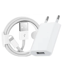 Зарядное устройство комплект usb-кабель для зарядки+ EU/US usb зарядное устройство для iPhone 5 5S 6 6S 7 8 Plus X XS Max XR 11 Pro Max настенный адаптер питания