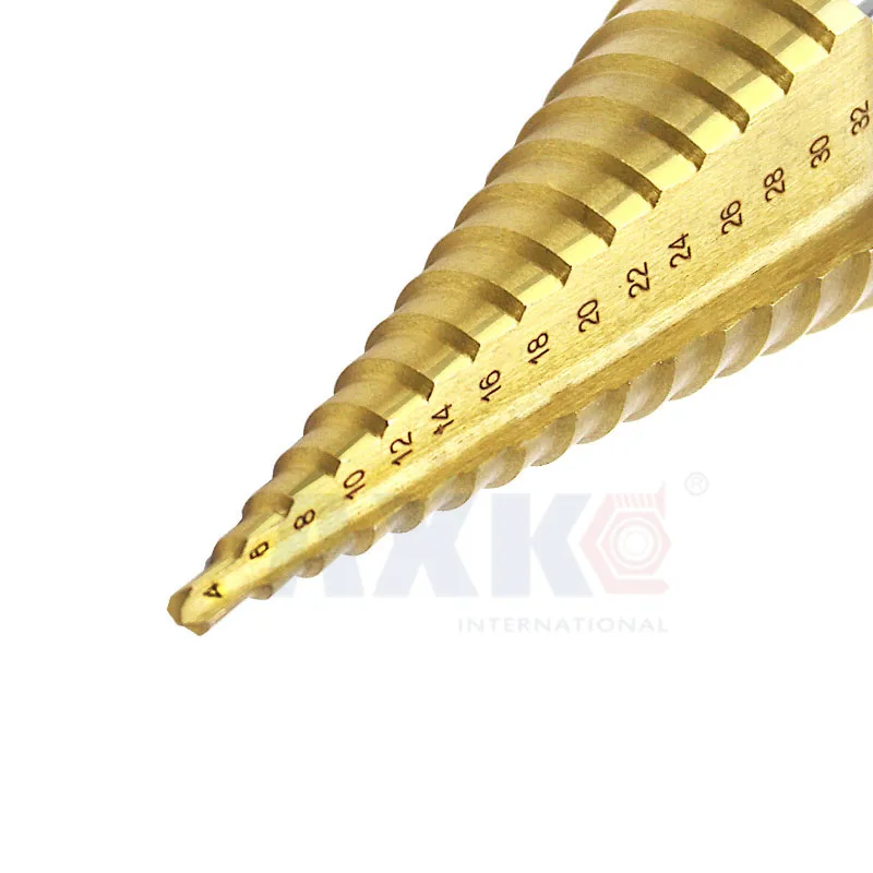  Hex Titanium Step Cone Drill Bit Hole Cutter 4-32MM HSS 4241 For Sheet Metal DT149