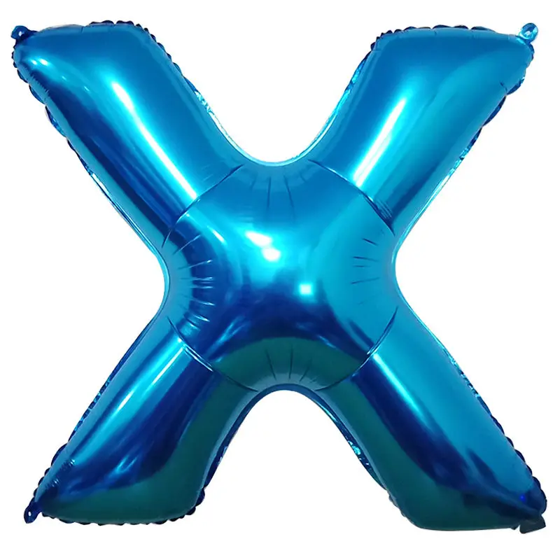 40 дюймов синие воздушные шары с буквой большой гелий День рождения Свадебные декоративные принадлежности для вечеринок Алфавит Воздушные шары праздничные принадлежности - Цвет: X
