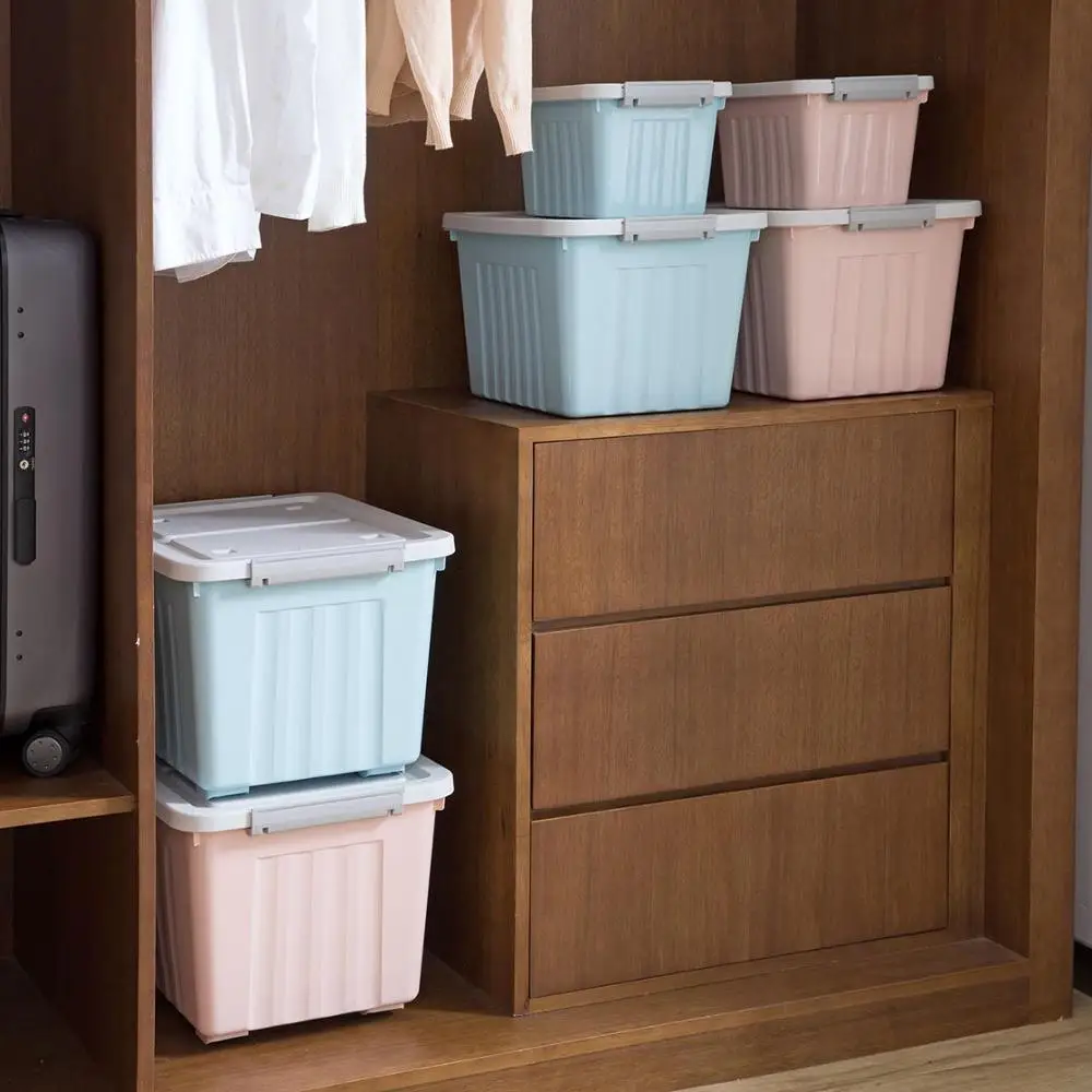 Портативный пластиковый большой ящик для хранения с крышкой Студенческая