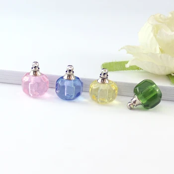 

8PCS Crystal Ball Vial Pendant name on Rice art miniature empty wishing bottles SCREW top perfume oil bottle