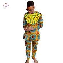 Мода Анкары для мужчин s одежда Dashiki наборы из двух частей набор мужские рубашки+ брюки набор для мужчин Slim Fit Рубашки Плюс Размер 6XL WYN249