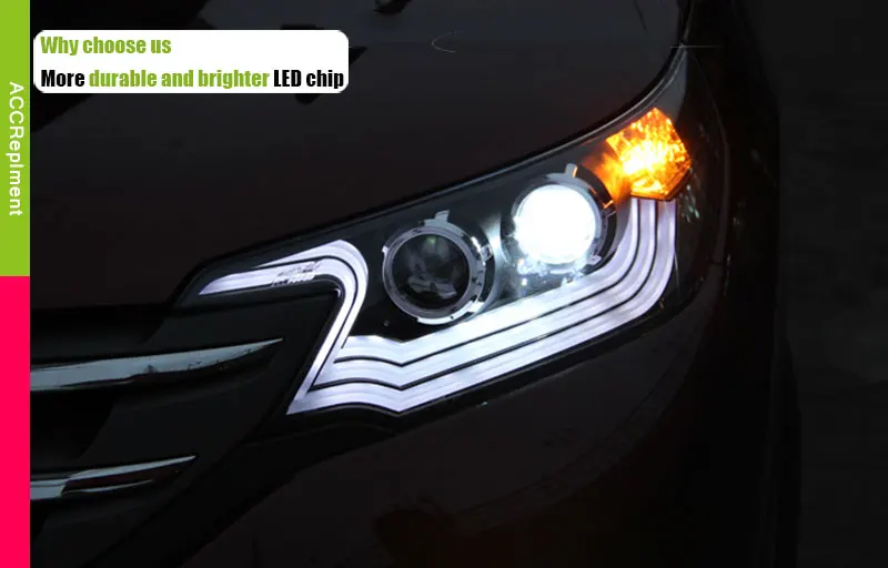 Автомобильный Стайлинг для Honda CRV светодиодный фары 2012- Lexus стиль DRL Объектив двойной луч H7 Ксеноновые Биксеноновые линзы