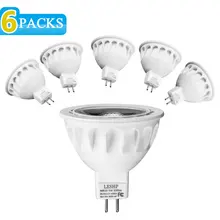 LESHP White MR16 AC/DC12V 5W LED Spotlight 4000K 500LM Non-Dimmable 40 Degree Beam Angle Compact Size Light Weight