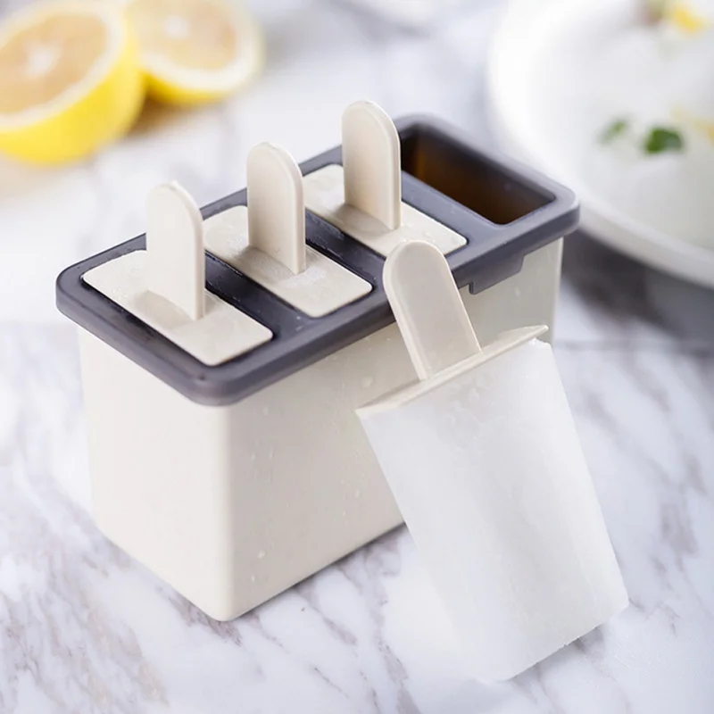 4 ячейки DIY Popsicle классическая форма для изготовления мороженого лоток производитель PP замороженный кубик льда леденец плесень кухня мороженое инструменты для приготовления пищи