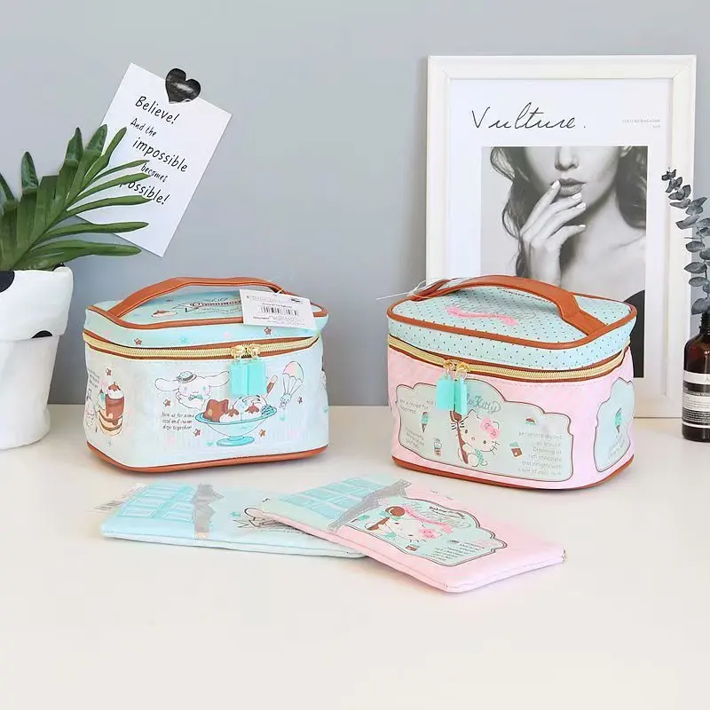 Hello kitty косметичка большой емкости многофункциональная простая и портативная для