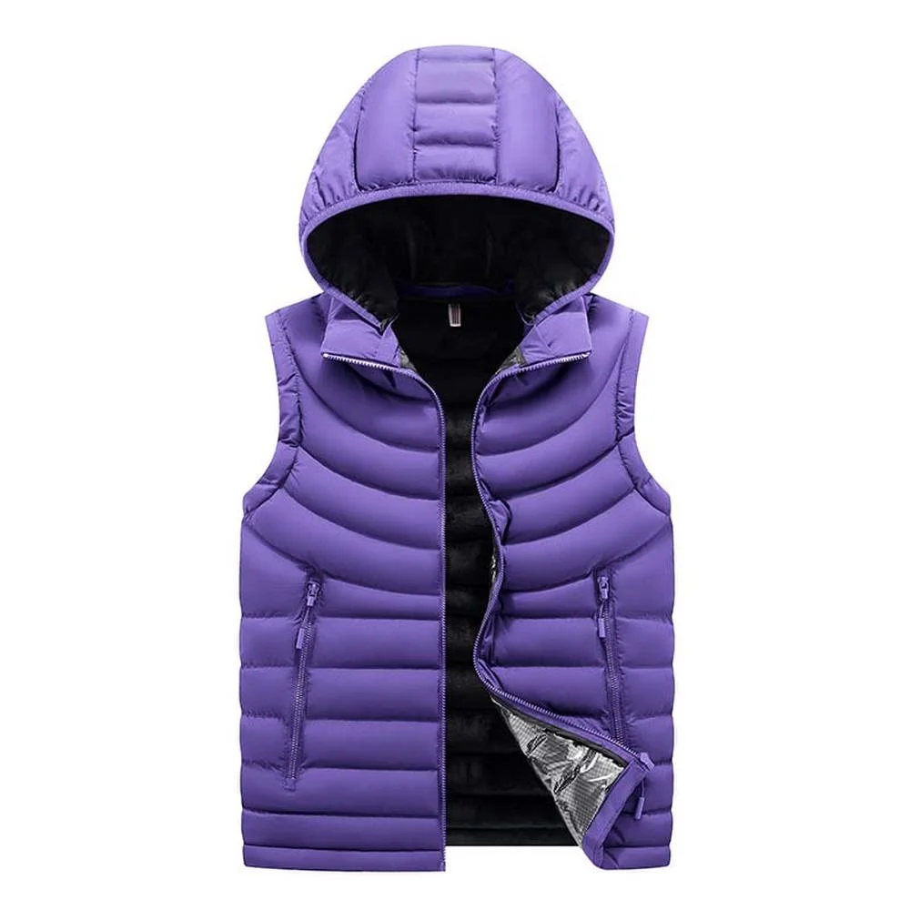 Fashion Vests Hooded Vests Benetton Hooded Vest lilac casual look 