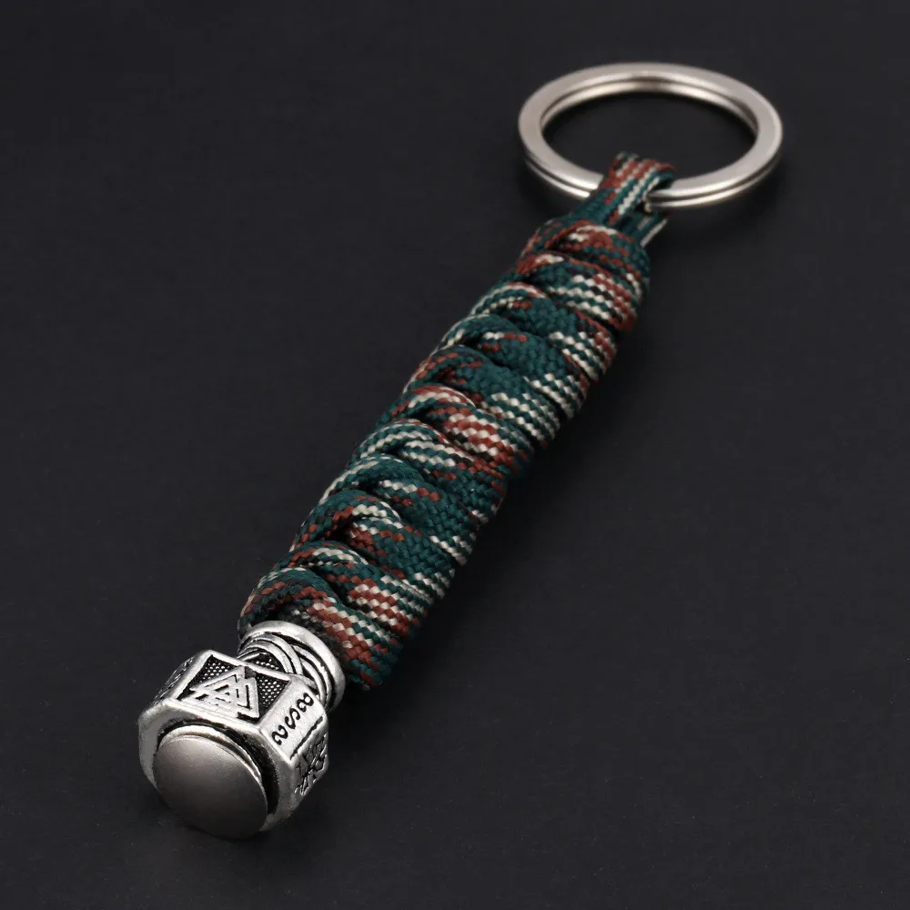 Fashion Vikings Rune Hand Woven Keychain Outdoor Camping Survival Rope